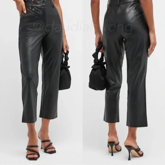 COMMANDO Faux Leather 7/8 Trouser Pants in Black